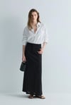 Siyah Marie Maxi Keten Etek