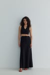 Siyah Merve Keten Maxi Etek