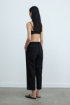 Siyah Paper Poplin Pantolon