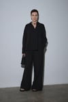 Siyah Serin Oversize Keten Gömlek