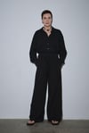 Siyah Serin Oversize Keten Gömlek