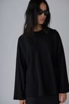 Siyah Uzun Kollu Oversize Tişört