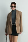 Sütlü Kahve Maskülen Kaşe Blazer Ceket