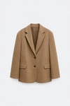 Sütlü Kahve Maskülen Kaşe Blazer Ceket