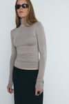 Mink High-Neck Tencel Top