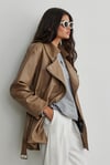 Mink Leather Biker Trench Coat