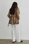 Mink Leather Biker Trench Coat