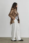 Mink Leather Biker Trench Coat