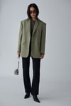 Yeşil Gina Kaşe Blazer Ceket