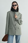 Yeşil Julie Ekose Blazer Ceket