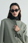 Yeşil Julie Ekose Blazer Ceket
