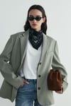 Yeşil Julie Ekose Blazer Ceket