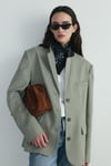 Yeşil Julie Ekose Blazer Ceket