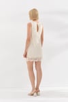 Gipür Dantelli Mini Elbise Ekru-6631_54