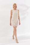Kolsuz Crochet Mini Ellbise Krem-6615_148