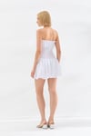 Straplez Belden Büzgülü Mini Elbise Beyaz-6537_1