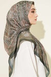 120 cm Etnik Desen Eşarp Zümrüt