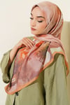 120 cm Flower Desen Eşarp Camel
