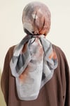 120 cm Flower Desen Eşarp Gri