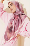 120 cm Flower Desen Eşarp Pudra