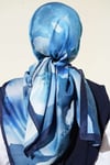 120 cm Flower Desen Eşarp Saks