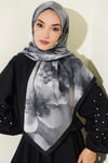 120 cm Flower Desen Eşarp Siyah