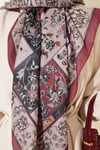 120 cm Motif Desenli Eşarp Bordo
