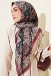 120 cm Motif Desenli Eşarp Bordo