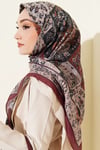 120 cm Motif Desenli Eşarp Bordo