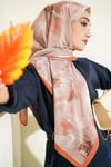120 cm Pastel Flora Eşarp Camel