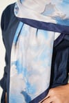 120 cm Pastel Flora Eşarp Lacivert