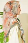 120 cm Pastel Flora Eşarp Zümrüt