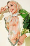120 cm Pastel Flora Eşarp Zümrüt