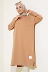 Armalı Uzun Basic Tunik Camel