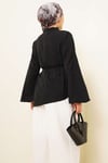 Asimetrik Kesim Poplin Tunik Siyah