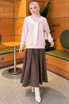 Atkı Detaylı Üç İplik Sweatshirt Pembe