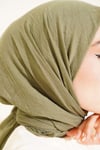 Aya Serisi İnce Pamuk Eşarp Haki