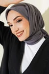 Basic Bambu Kraş Eşarp Füme