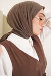 Basic Bambu Kraş Eşarp Koyu Vizon