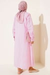 Basic Çizgili Uzun Tunik Pembe