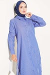 Basic Çizgili Uzun Tunik Saks