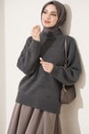 Basic Düşük Kollu Triko Tunik Füme