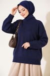 Basic Düşük Kollu Triko Tunik Lacivert