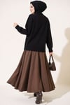 Basic Düşük Kollu Triko Tunik Siyah
