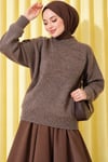 Basic Düşük Kollu Triko Tunik Vizon