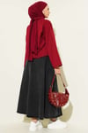 Basic Geniş Kollu Bluz Bordo