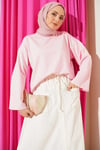 Basic Geniş Kollu Bluz Pembe
