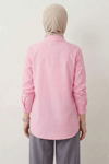 Basic Gizli Düğmeli Gömlek Pembe