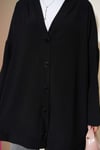 Basic Oversize Düğmeli Hırka Siyah