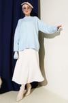 Basic Oversize Triko Tunik Bebe Mavi